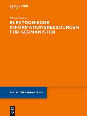 cover image of Elektronische Informationsressourcen für Germanisten